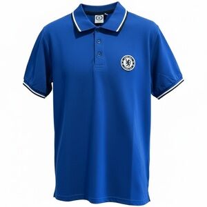 Chelsea Football Club Limited Official Men’s Blue Collared Golf Shirt Size M